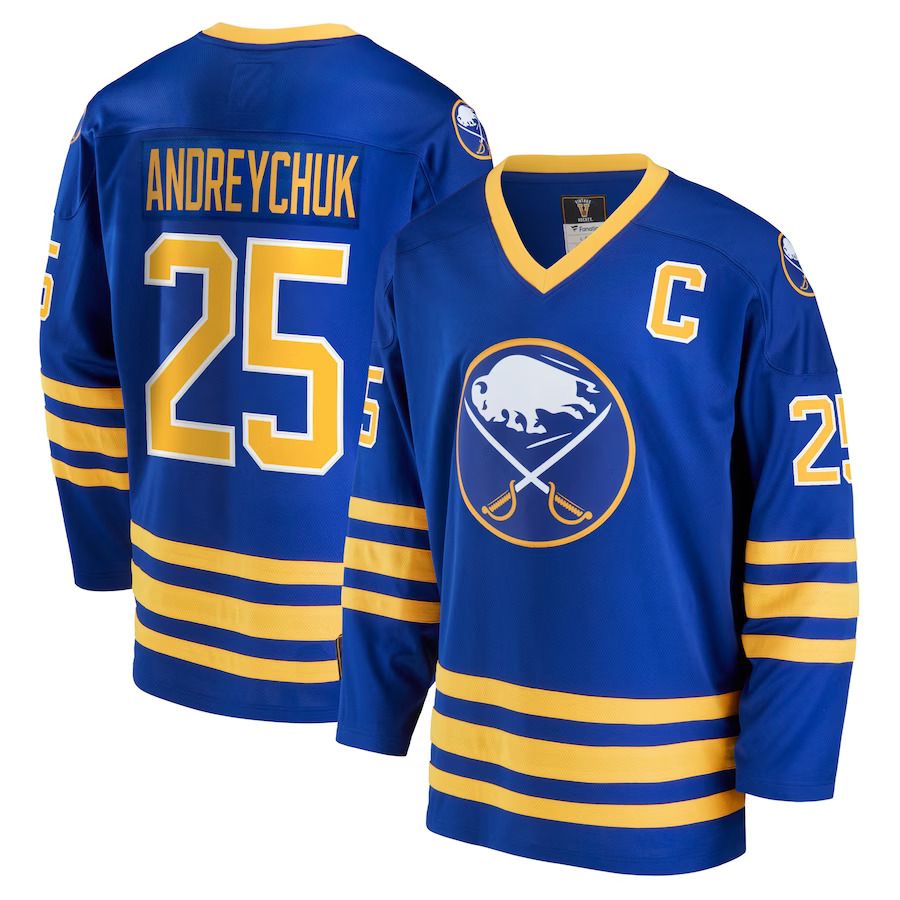 Men Buffalo Sabres #25 Dave Andreychuk Fanatics Branded Royal Breakaway Retired Player NHL Jersey